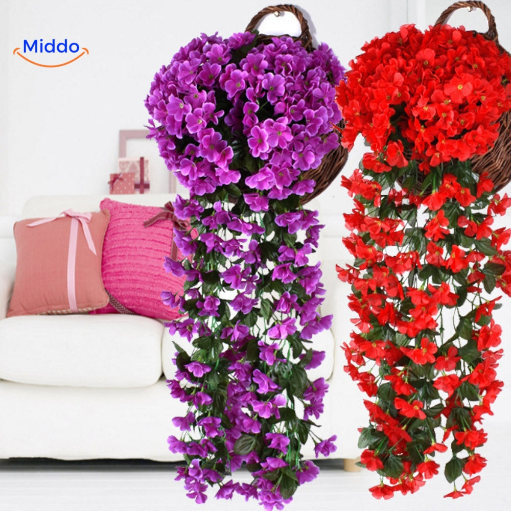 Kunst orchidee hangplant met hangende bloemen voor wanddecoratie, interieur en bruiloften