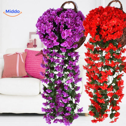 Kunst orchidee hangplant met hangende bloemen voor wanddecoratie, interieur en bruiloften