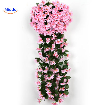 Kunst orchidee hangplant met hangende bloemen voor wanddecoratie, interieur en bruiloften