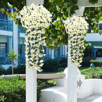 Kunst orchidee hangplant met hangende bloemen voor wanddecoratie, interieur en bruiloften