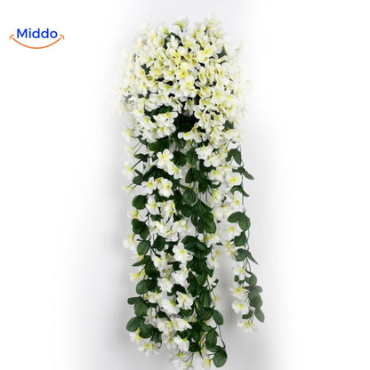 Kunst orchidee hangplant met hangende bloemen voor wanddecoratie, interieur en bruiloften