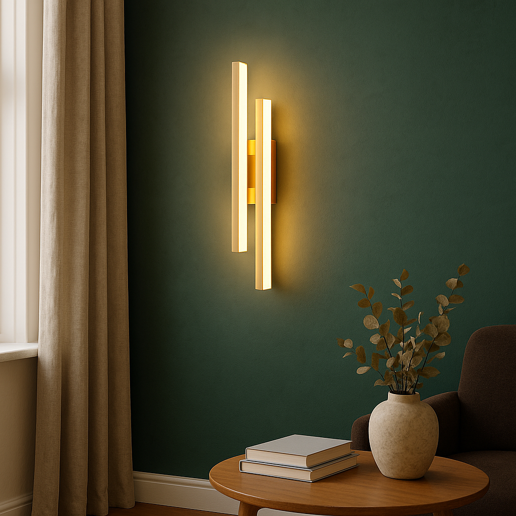Moderne LED wandlamp metaal acryl 3000K goud slaapkamer wandverlichting verticaal design lamp minimalistisch interieur