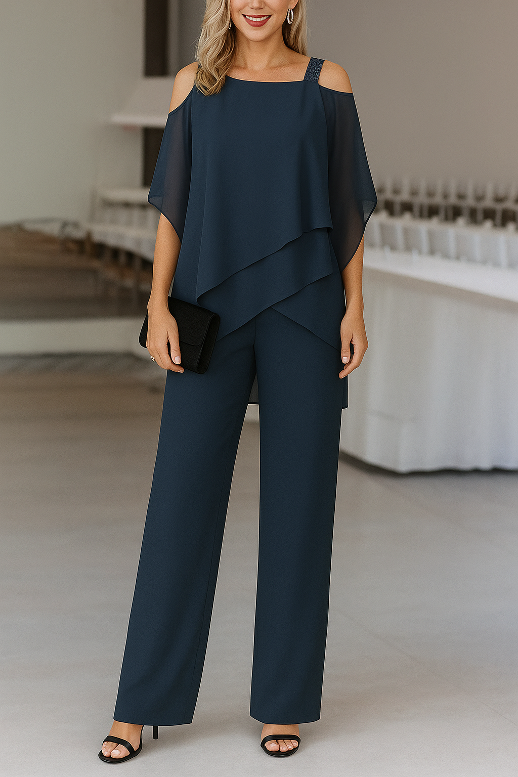Dames Set Off Shoulder Top Wijde Broek Zomerjurk