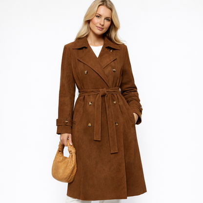 Vegan Trenchcoat Luxe Suede Jas Dames