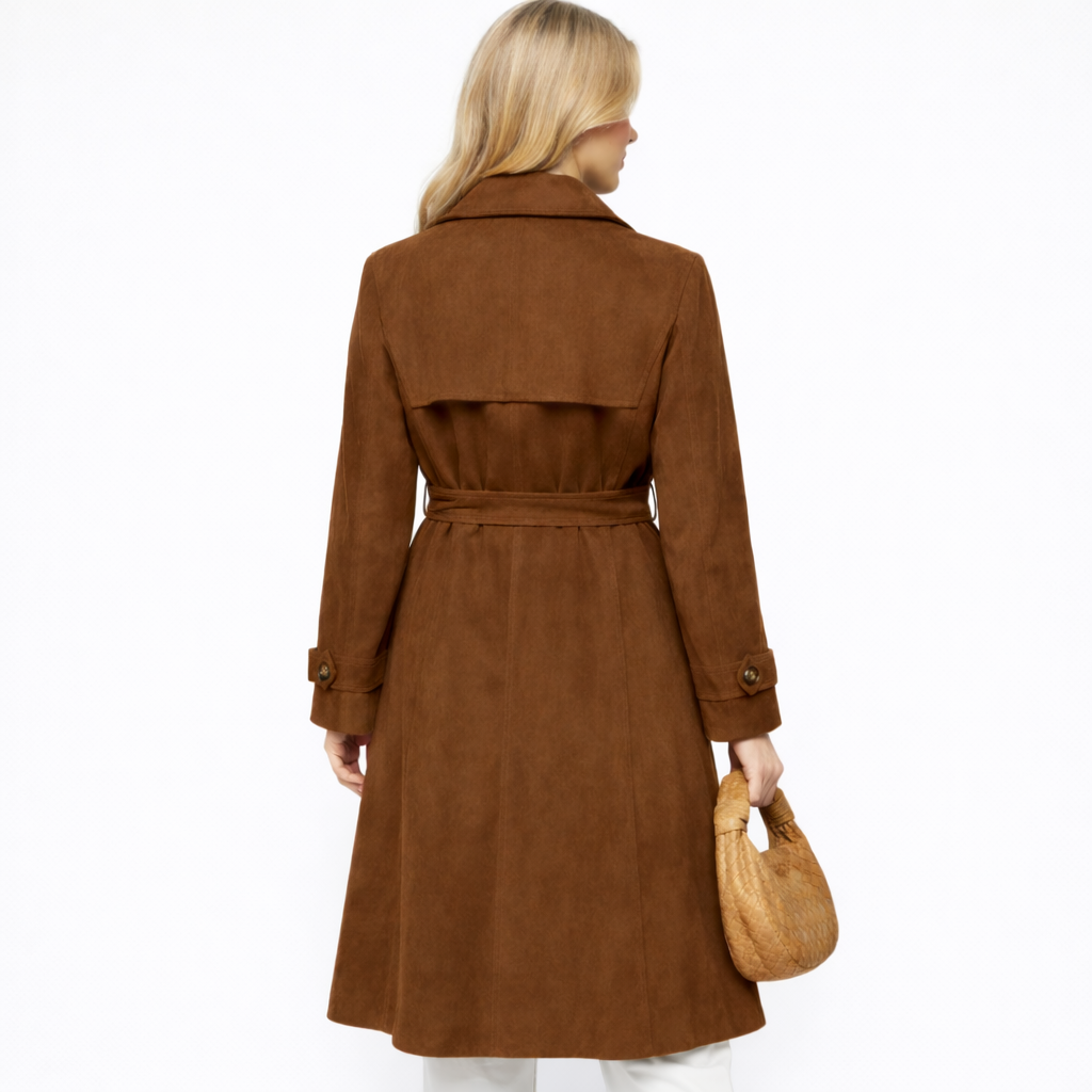 Vegan Trenchcoat Luxe Suede Jas Dames