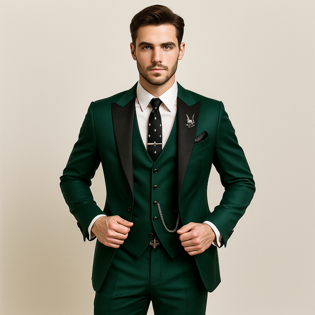 Heren Gilet 3-delig Pak Slim Fit Satijn Bruiloft