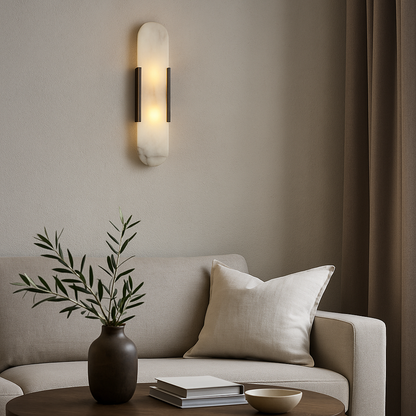 Marmeren wandlamp voor slaapkamer en woonkamer met zachte sfeerverlichting
