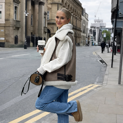 Vest met Teddy Faux Fur Voering Warm en Stijlvol
