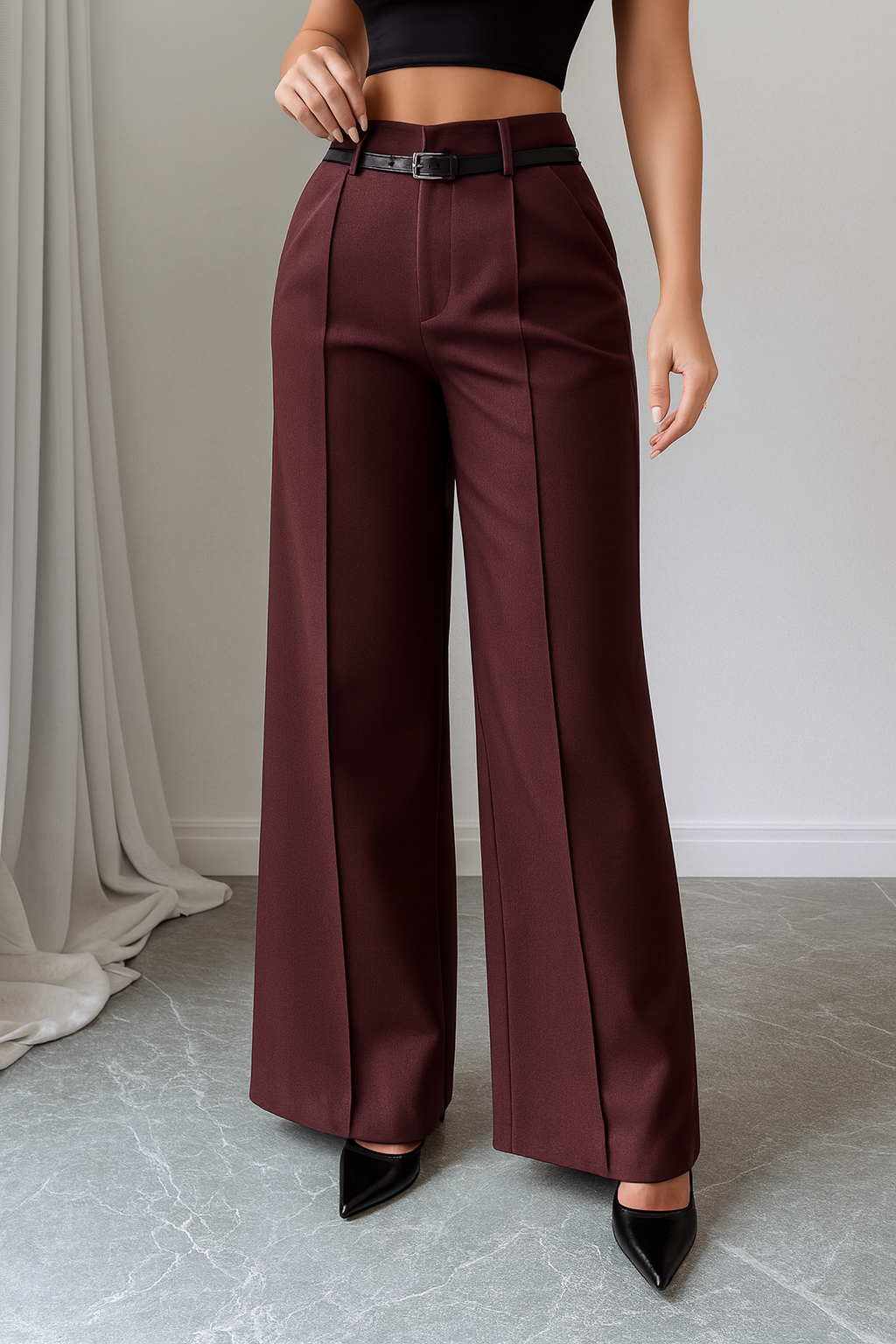 Dames Broek High Waist Rechte Pijp Regular Fit - StudioMarella