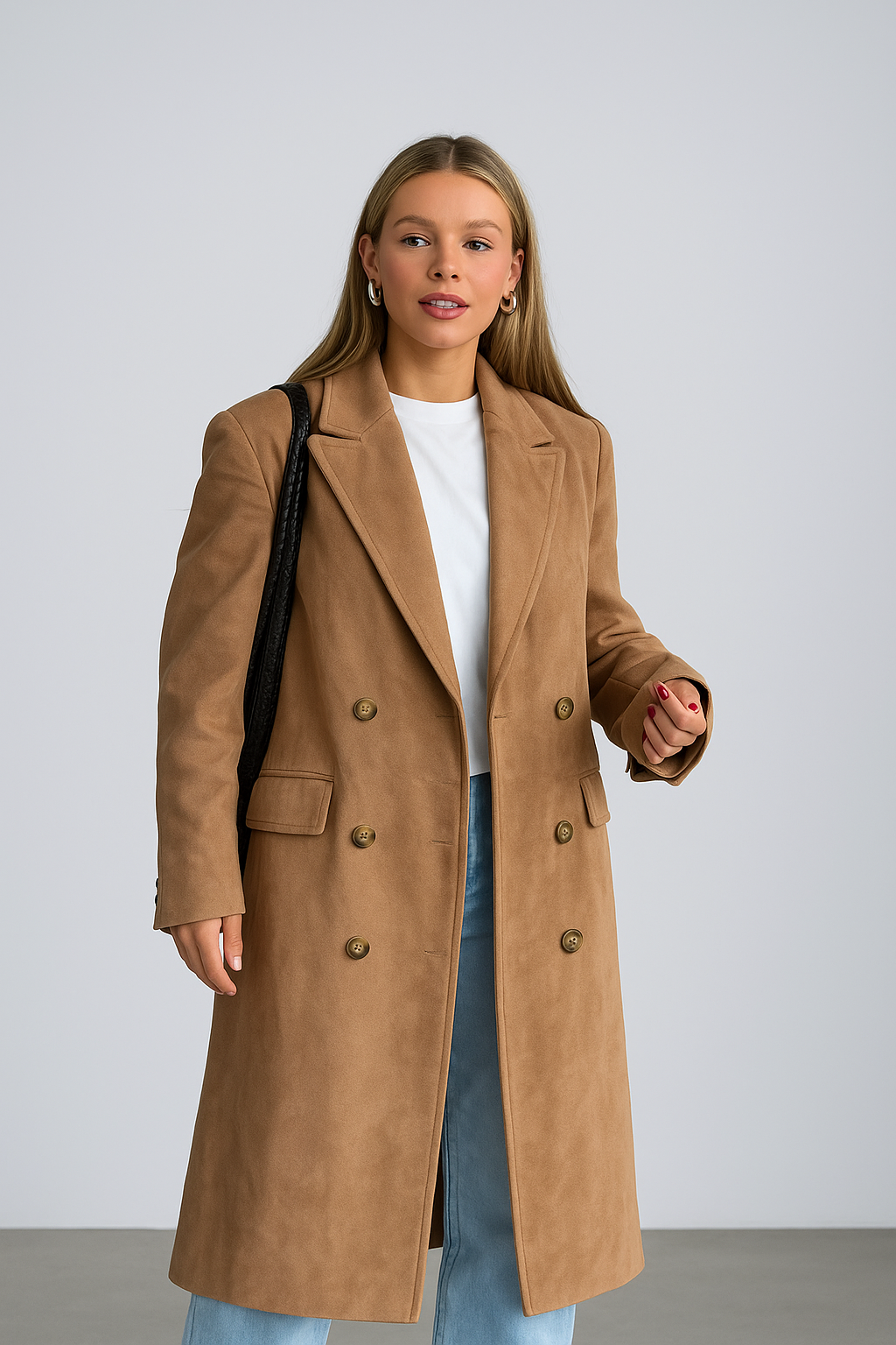Dames Trenchcoat Lange Elegante Reversjas - StudioMarella