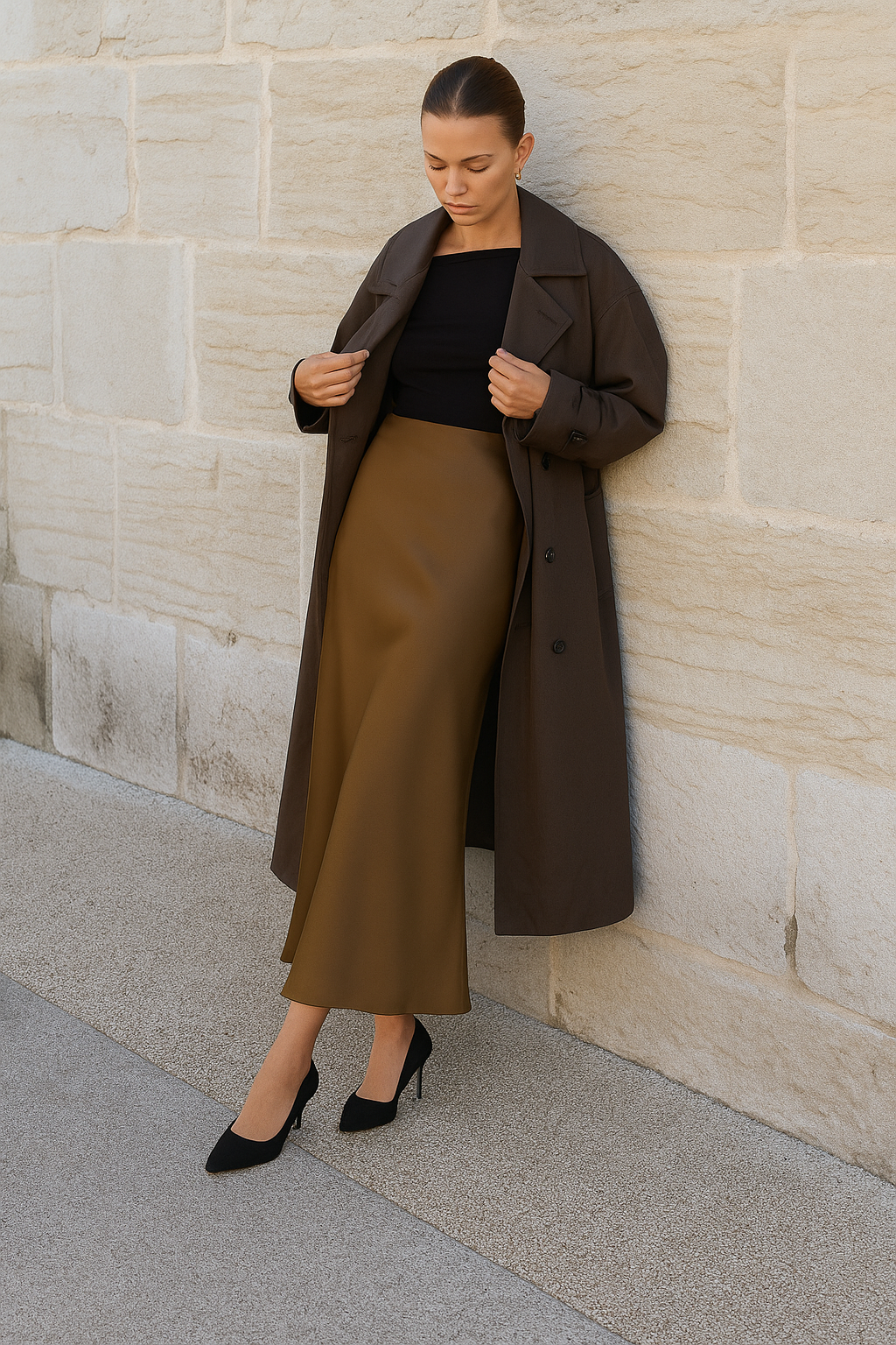 Maxi Rok van Satijn met Glans Comfy en Luchtig - StudioMarella