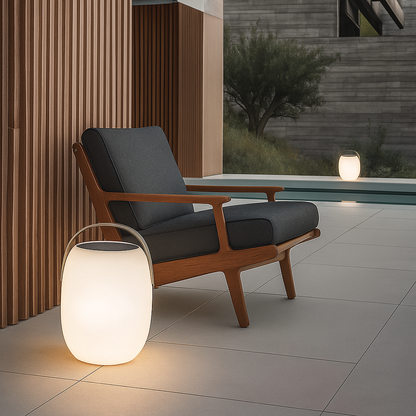 Draagbare Solar Tafellamp LED ABS Glas Buiten Terras Tuin Sfeerverlichting Waterdicht Dimbaar Warm Licht