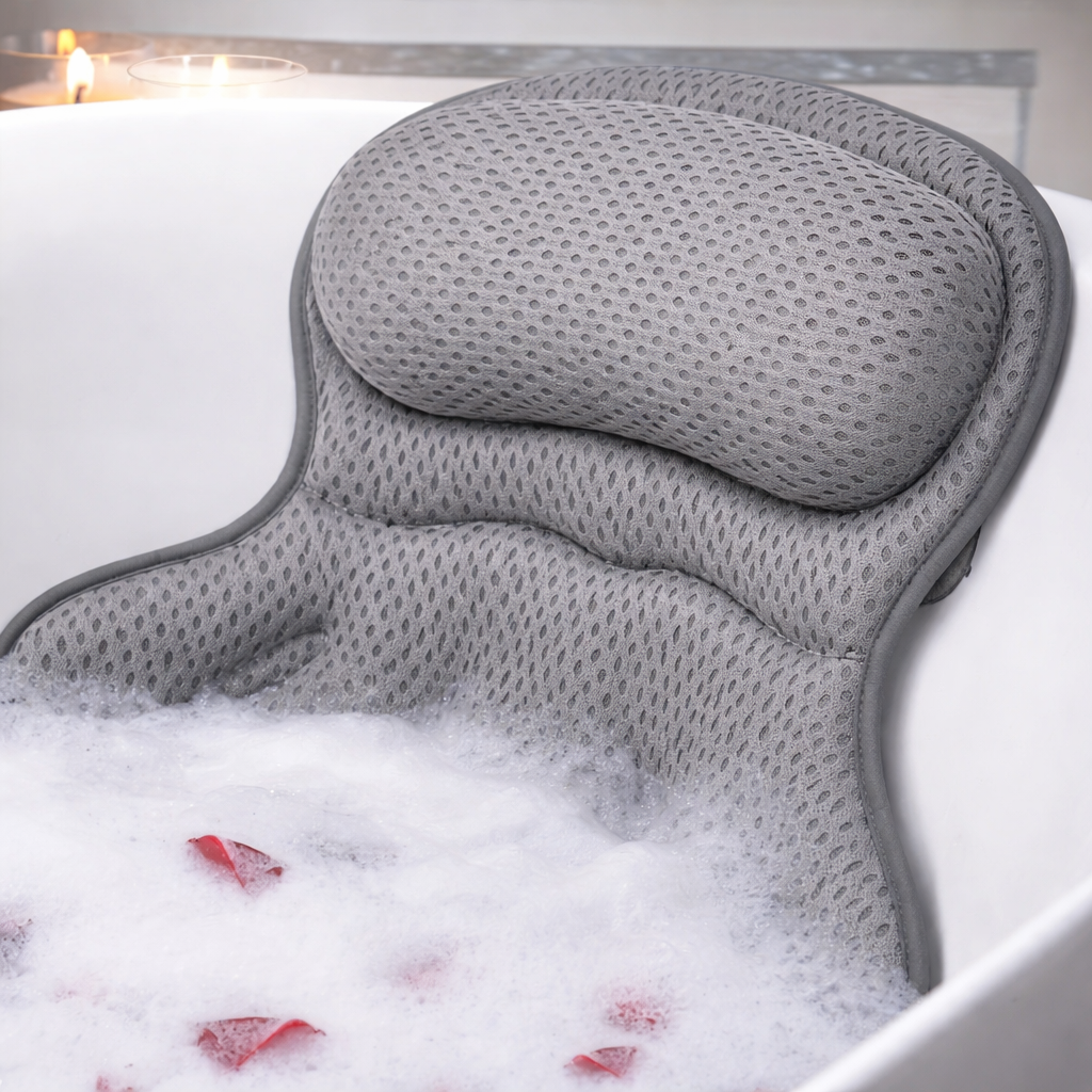 Ergonomisch Badkussen met Neksteun en Rugondersteuning – 4D-Mesh Ademend