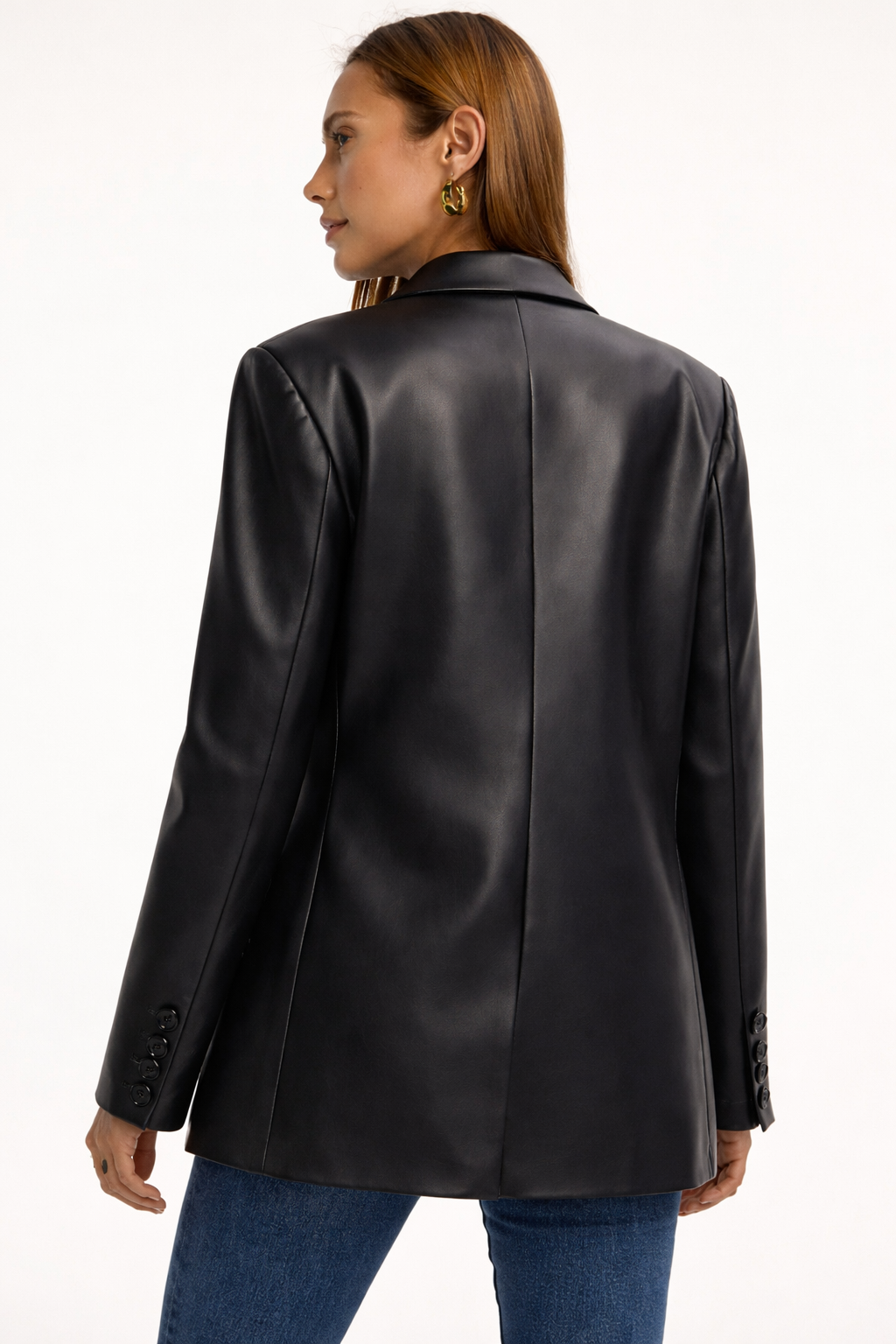 Dames Blazer - Faux Leren Jas Sienna Stijl