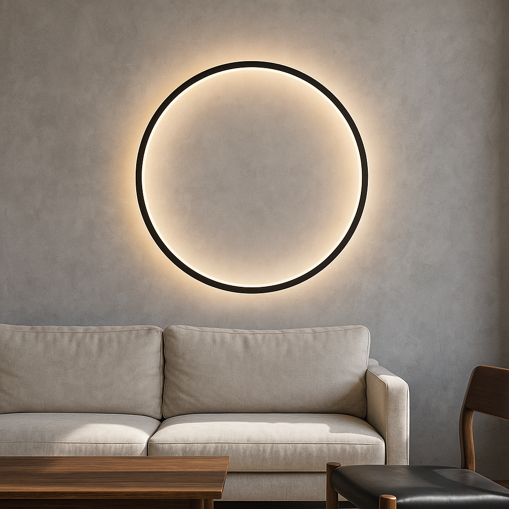 Myka's Ring Wandlamp LED 7W-30W Zwart Wandlamp Interieur Sfeerverlichting Ronde Designlamp Minimalistisch