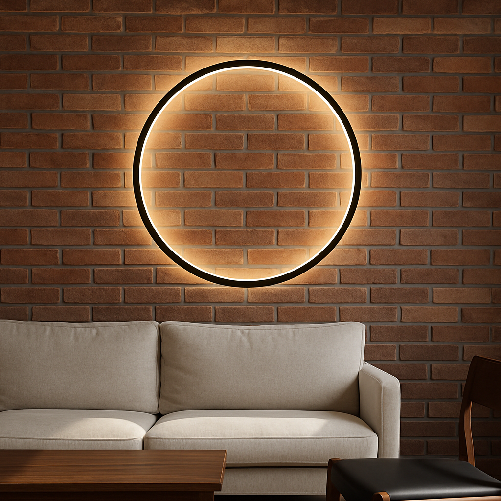 Myka's Ring Wandlamp LED 7W-30W Zwart Wandlamp Interieur Sfeerverlichting Ronde Designlamp Minimalistisch