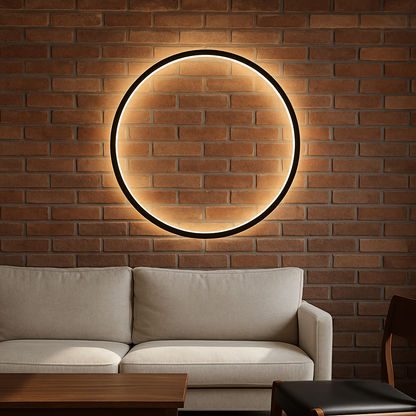 Myka's Ring Wandlamp LED 7W-30W Zwart Wandlamp Interieur Sfeerverlichting Ronde Designlamp Minimalistisch