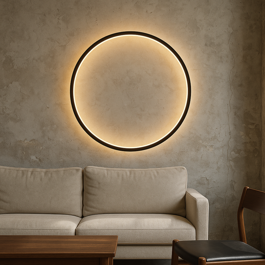 Myka's Ring Wandlamp LED 7W-30W Zwart Wandlamp Interieur Sfeerverlichting Ronde Designlamp Minimalistisch