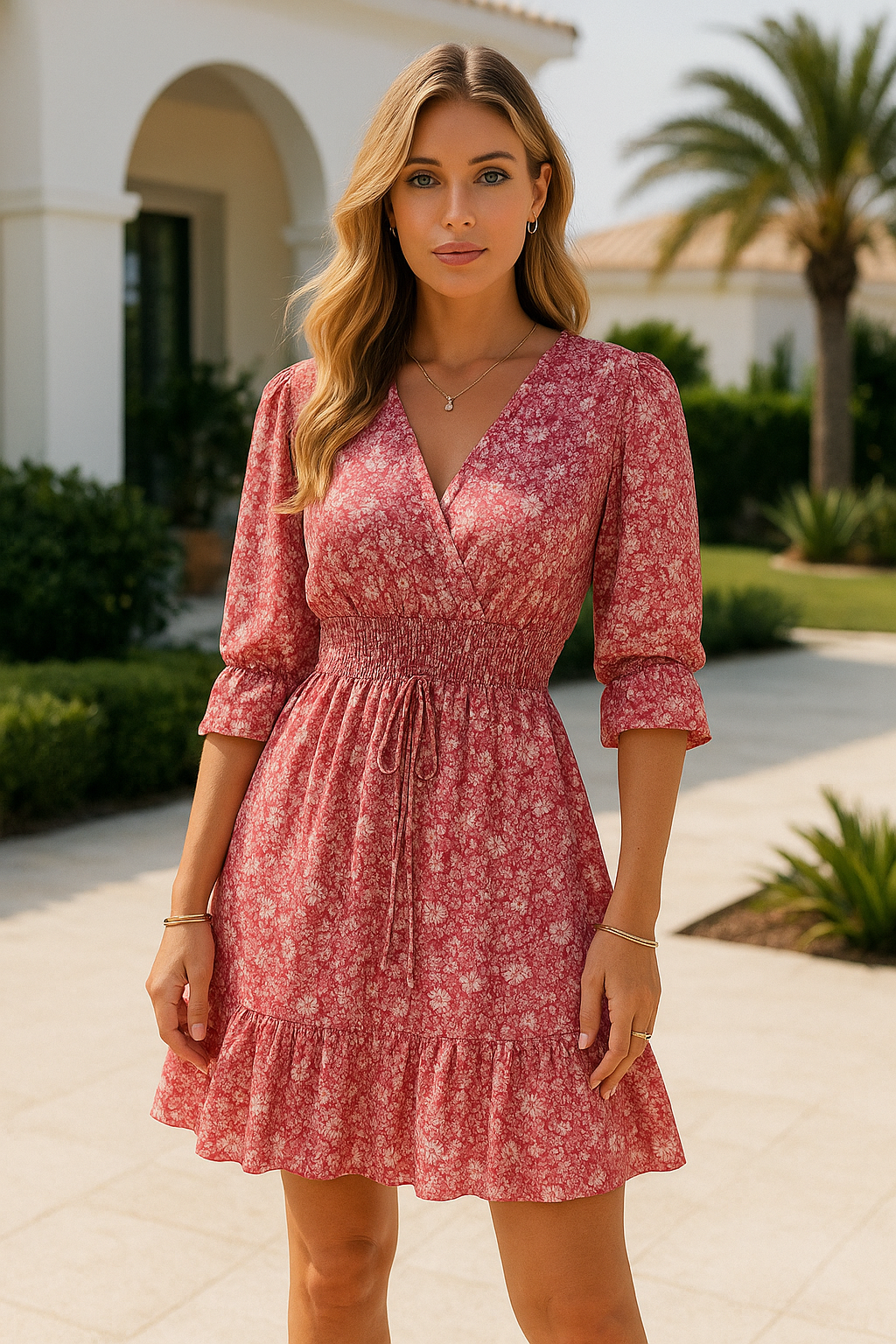 Valentina | Jurk Vrouw Bloemenprint Casual Korte Jurk - StudioMarella