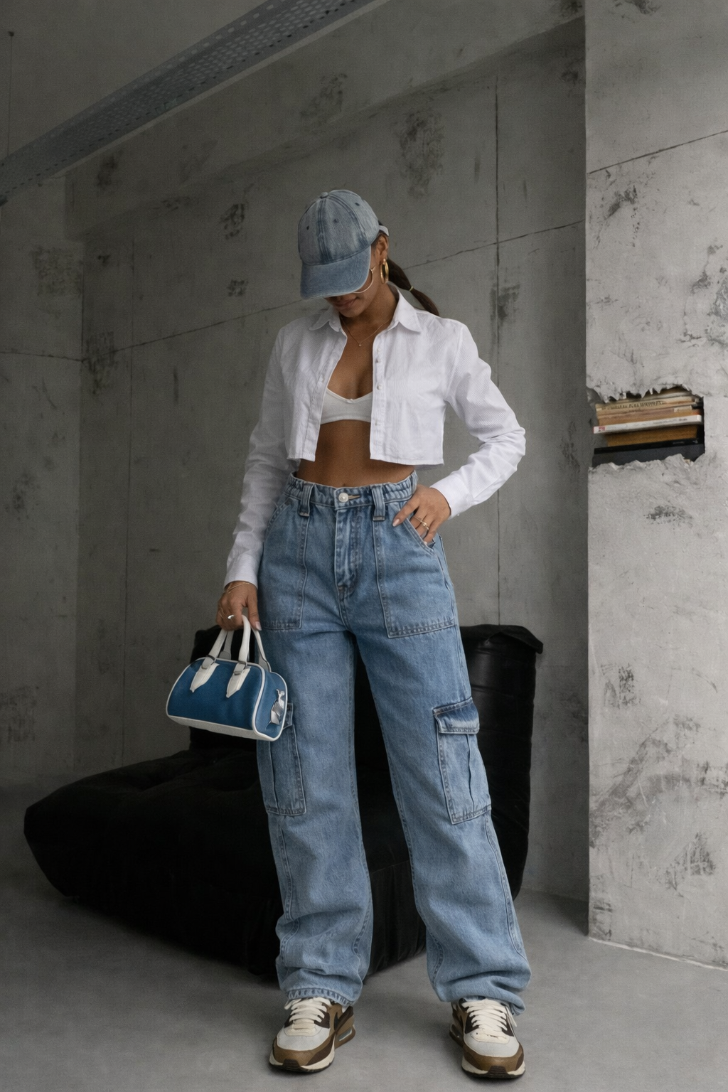 Cargo Jeans Heren Low Rise Straight Fit met Veel Zakken