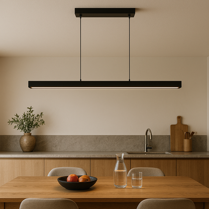 Scandibeam hanglamp LED 3000K zwart eettafel lineaire verlichting modern minimalistisch