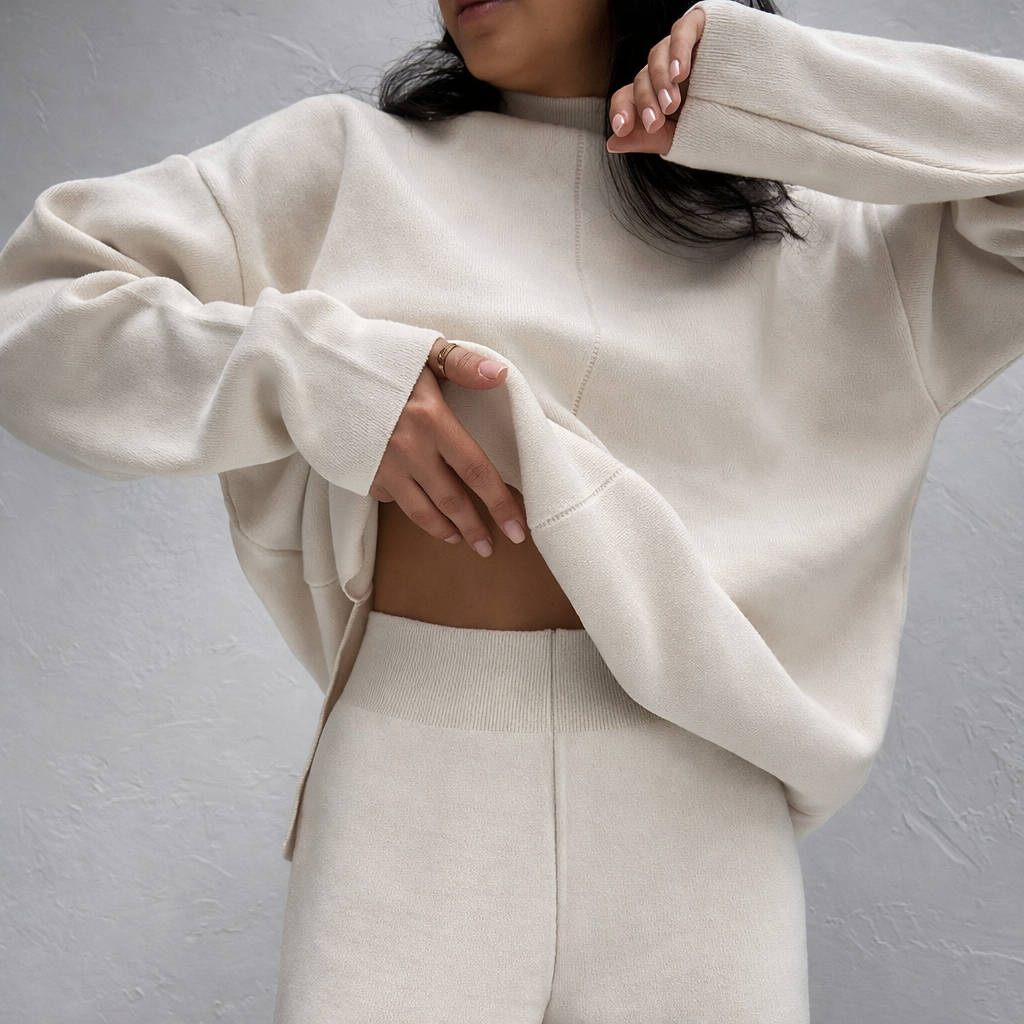 Dames Vrijetijdspak Tweedelig Comfortabele Hoge Taille Stretch