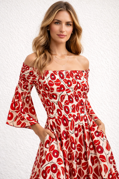 Maxi Jurk Dames Bloemenprint Zomerjurk Luchtig en Stijlvol