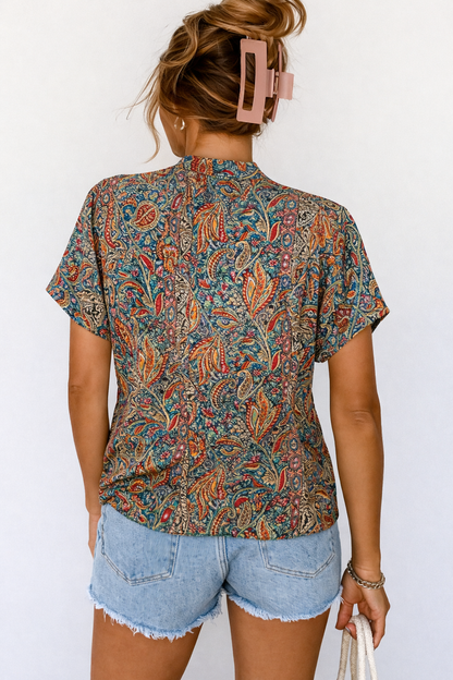 Vrouwelijke Blouse Kort met Plof Mouwen
