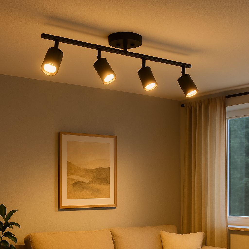 Moderne 4-kops plafondlamp GU10 aluminium zwart woonkamer keuken verlichting verstelbare spots plafondlamp modern design