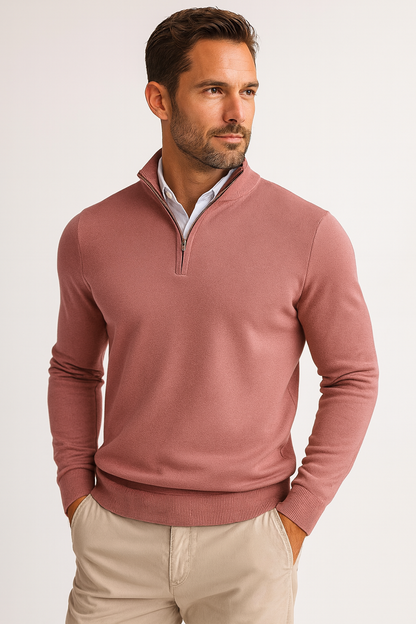 Heren Trui Half-Zip Hoge Kraag Warm en Comfortabel