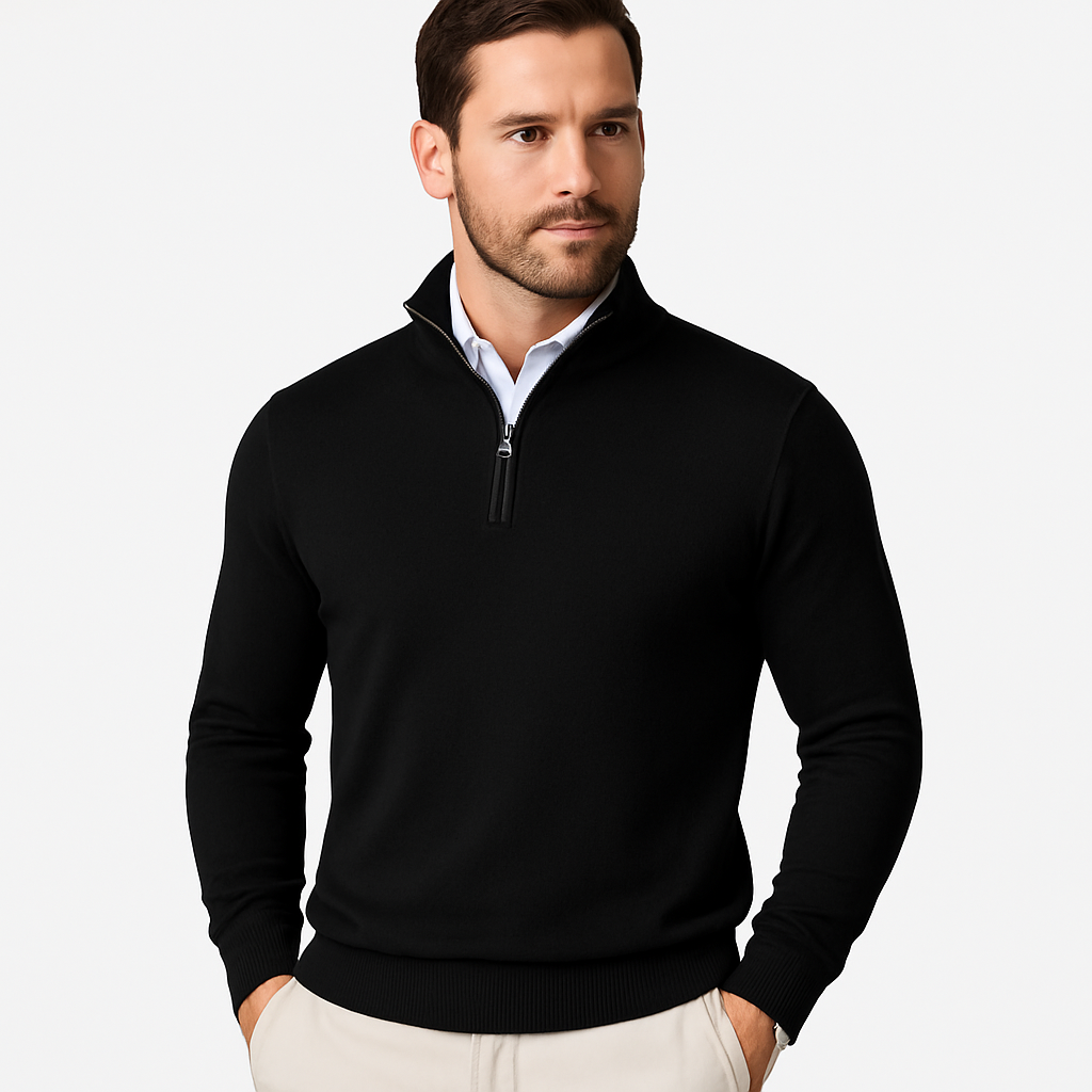 Heren Trui Half-Zip Hoge Kraag Warm en Comfortabel
