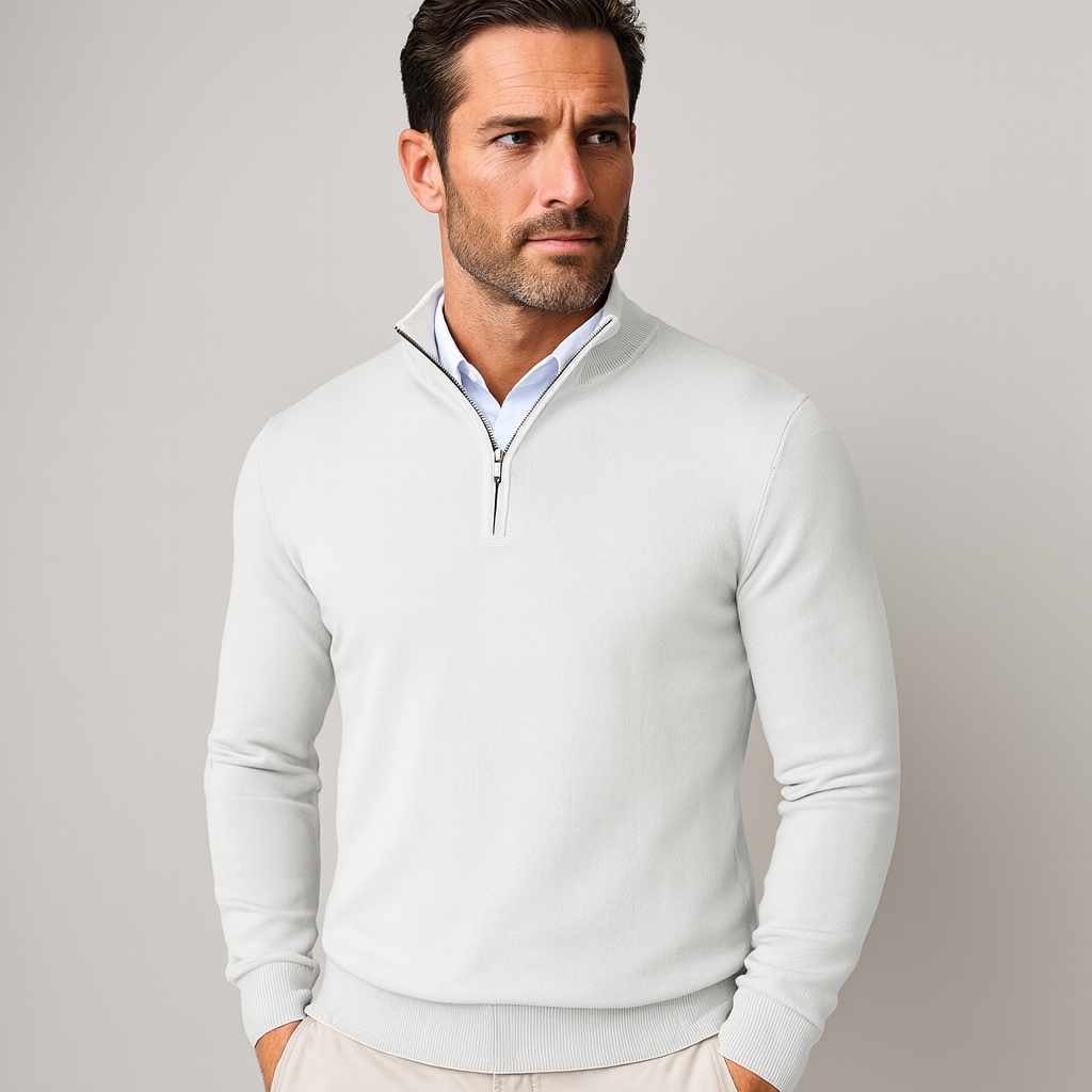 Heren Trui Half-Zip Hoge Kraag Warm en Comfortabel