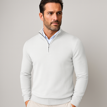 Heren Trui Half-Zip Hoge Kraag Warm en Comfortabel