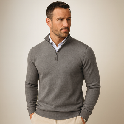 Heren Trui Half-Zip Hoge Kraag Warm en Comfortabel