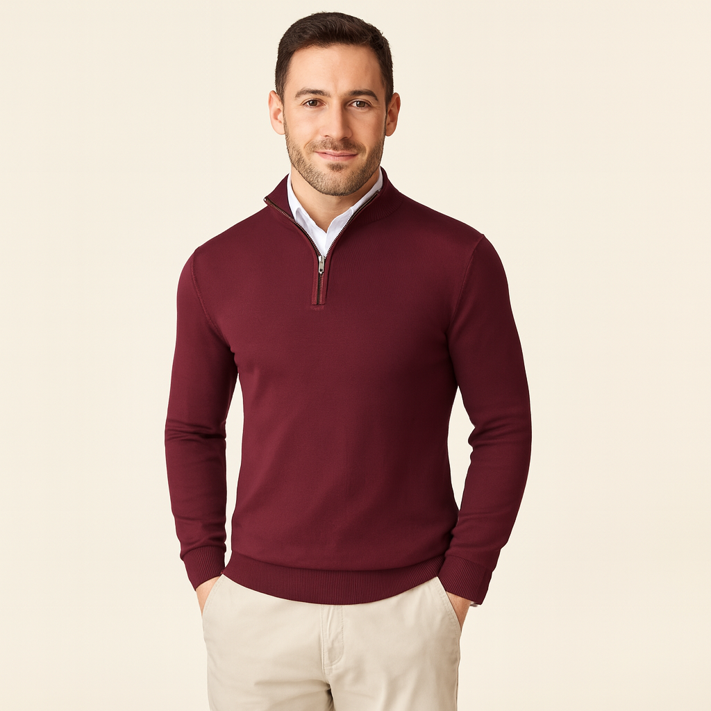 Heren Trui Half-Zip Hoge Kraag Warm en Comfortabel