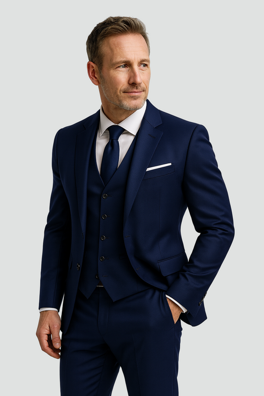 Herenpak Driedelig Slim Fit met Gilet en Pantalon - StudioMarella