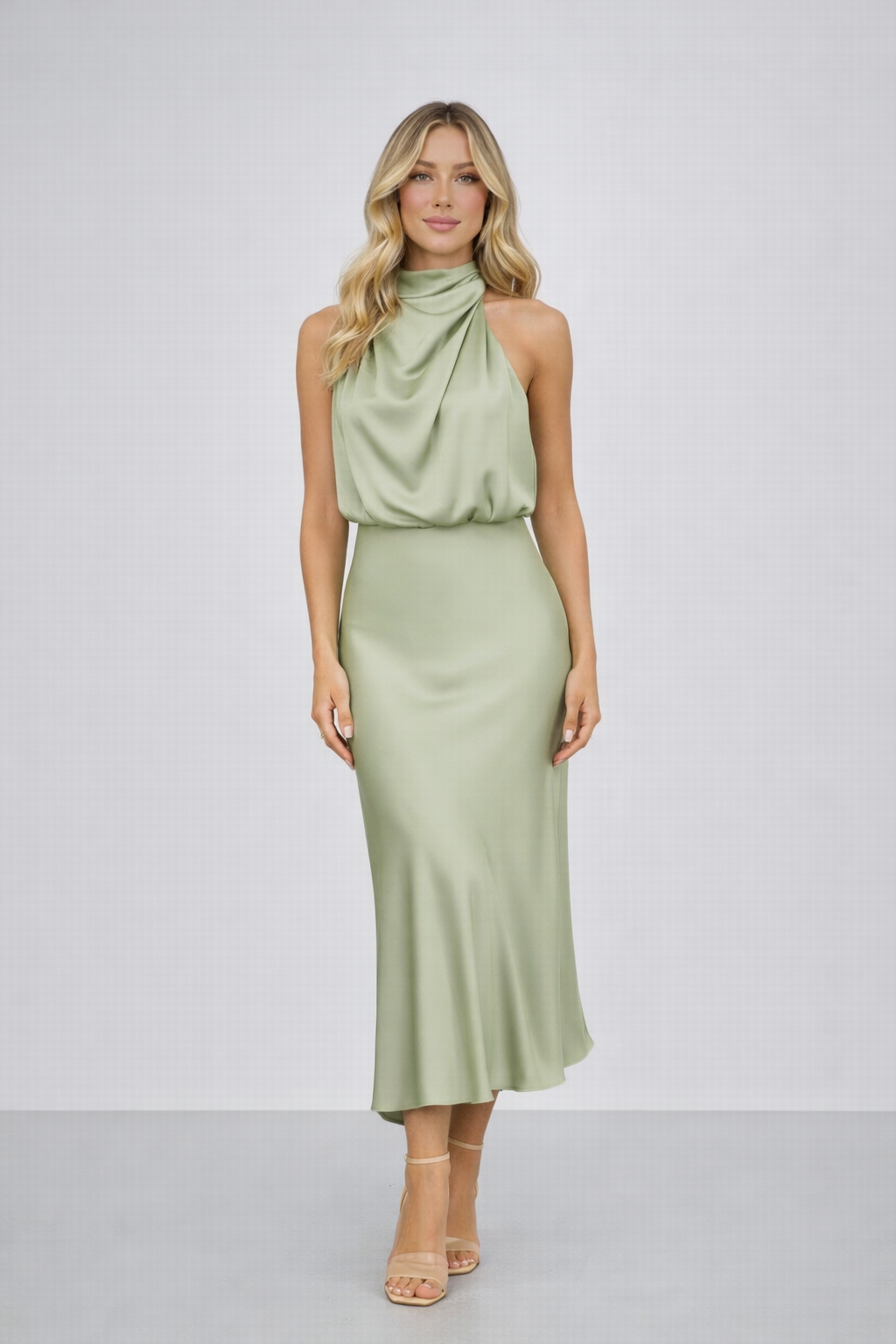 Midi Jurk met Riem voor Vrouw Elegante Zomerjurk