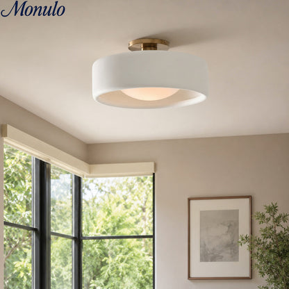Porseleinen Plafondlamp met Strakke Montage – Moderne Lage Profiellamp Keramiek Opbouwverlichting