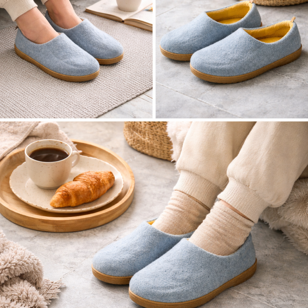 Orthopedische Dames Pantoffels Warm Fleece Voering Harde Zool