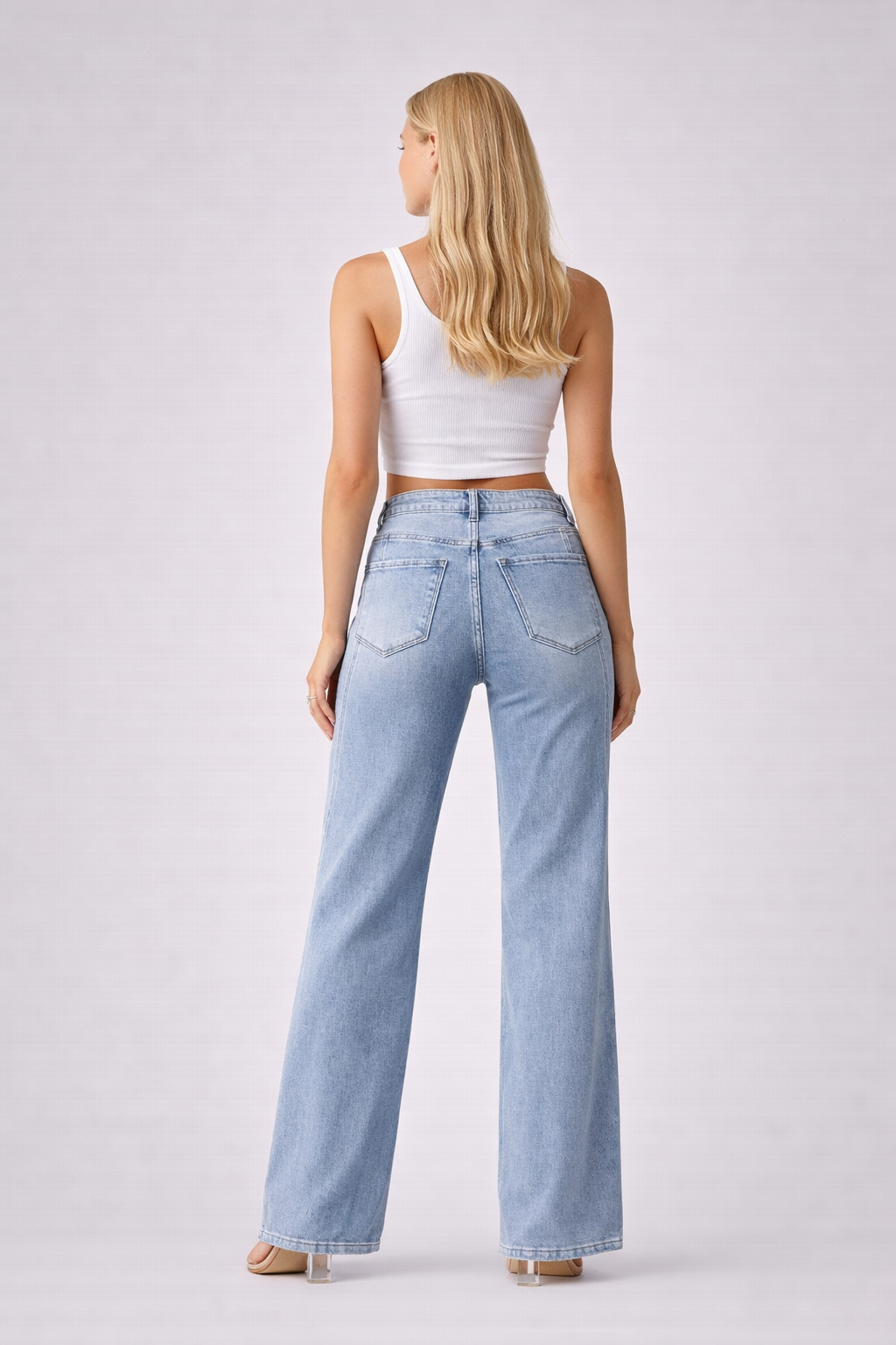 Dames High-Waist Flare Jeans met Naaddetail Stijlvol