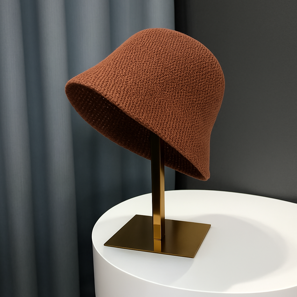 Gebreide Bucket Hat Dames Polyester Beige Khaki Zwart Roze Zonnebescherming Strand Opvouwbaar Zomerhoed