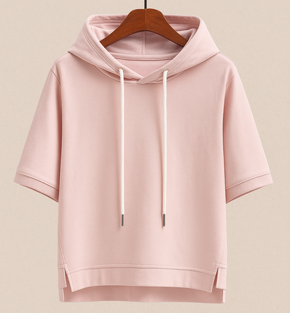 Dames Hoodie Korte Mouw Comfortabele Pasvorm - StudioMarella