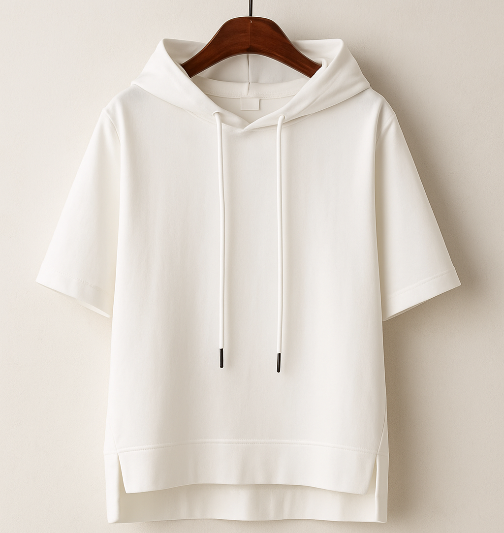 Dames Hoodie Korte Mouw Comfortabele Pasvorm