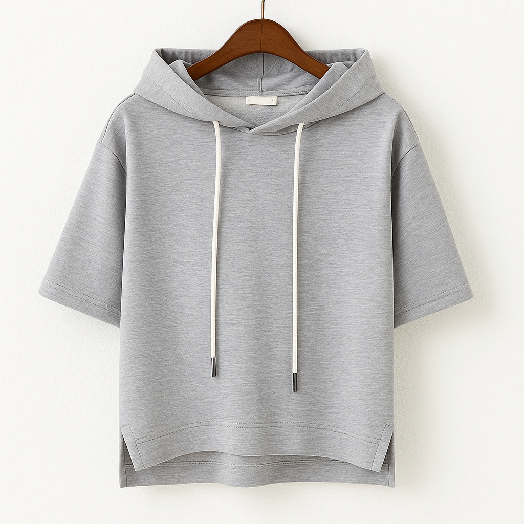 Dames Hoodie Korte Mouw Comfortabele Pasvorm