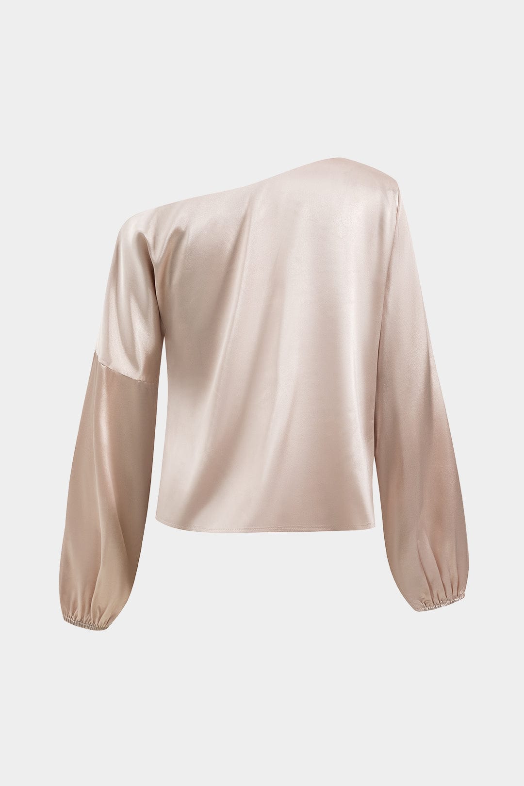 Vrouwelijke Blouse Asymmetrische Mouw van Satijn