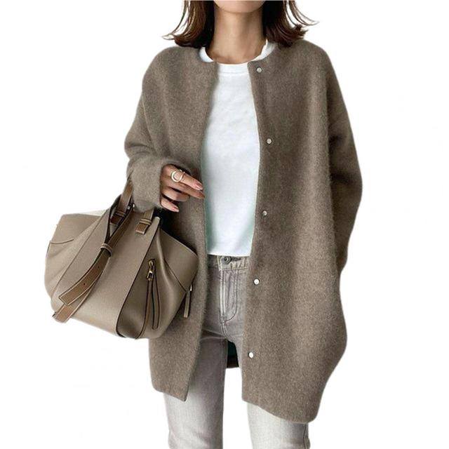 Gebreide Vest met Lange Mouwen en Knoopsluiting voor Dames – Warm en Comfortabel Herfst- & Wintergilet – Elegant en Casual Stijl – Veelzijdig voor Werk, School of Uitjes