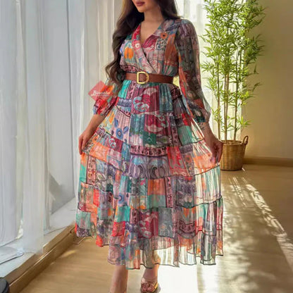 Bohemien Feestjurk Lange Mouwen Elegante Zomerjurk