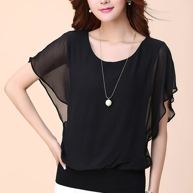 Vrouwen Blouse Aurora Chiffon LenteMode