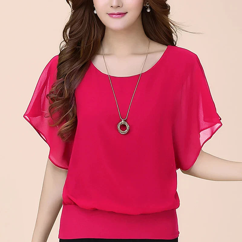Vrouwen Blouse Aurora Chiffon LenteMode