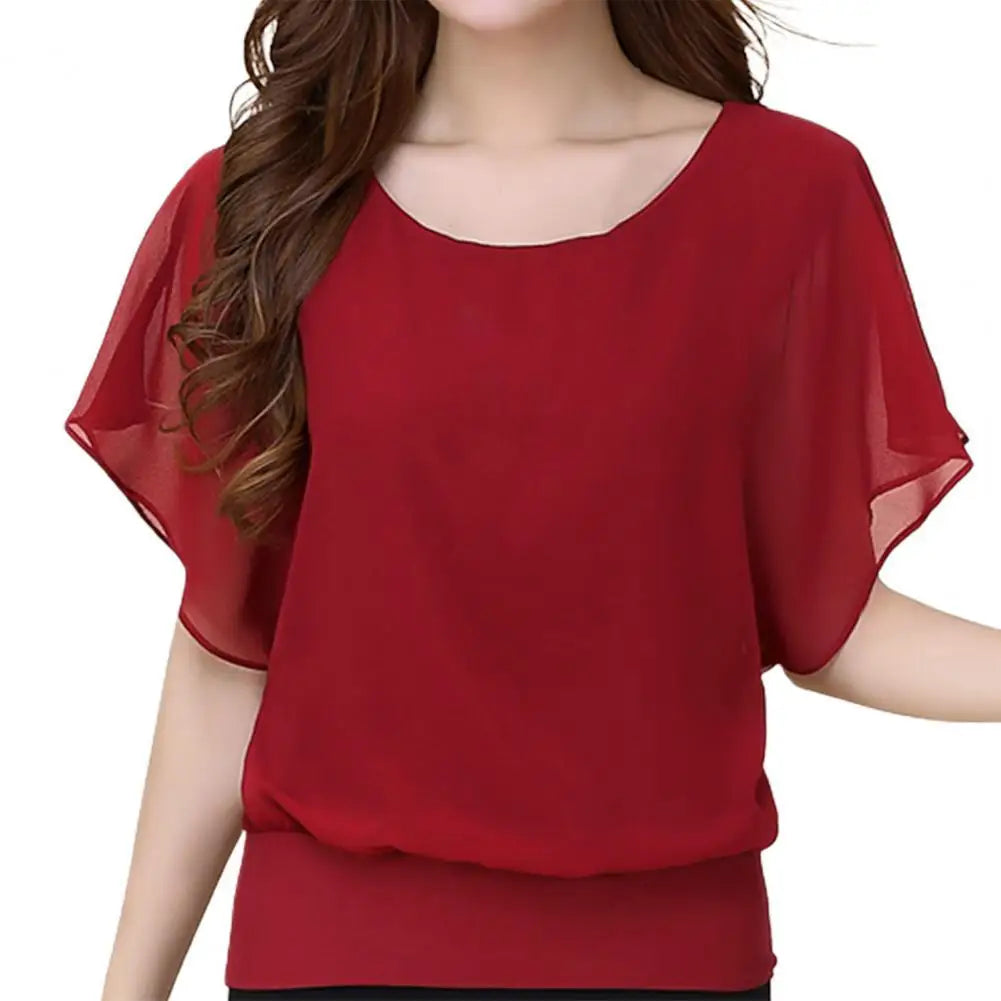 Vrouwelijke Zomerblouse Luchtige Bloesje